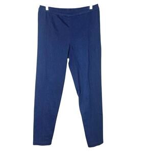 St. John Blue Denim Stretch Pull-On Pants Sz 8